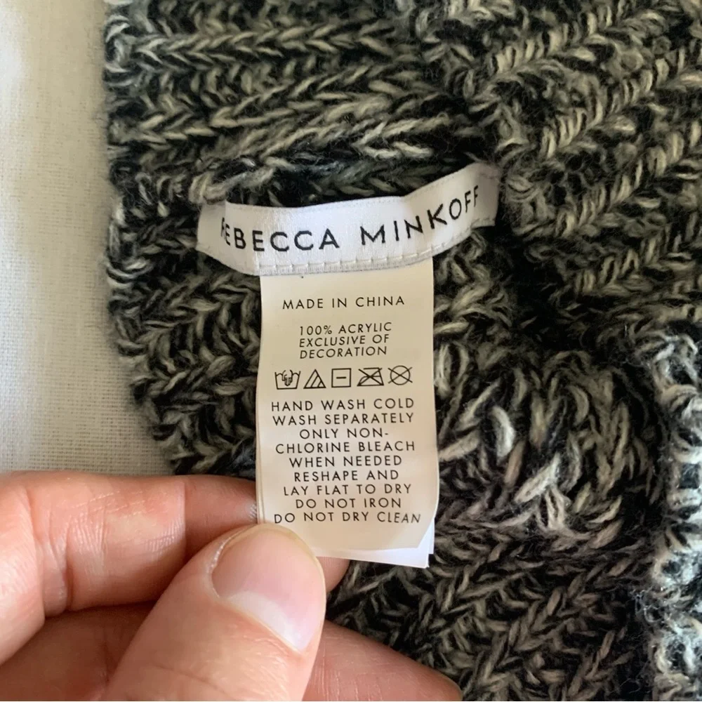 Rebecca Minkoff Beanie Hat Knit Marled Pom Pom Winter Warm Cozy Fireside Outdoor